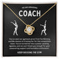 To An Amazing Gymnastics Coach - Soaring Dynamo - Love Knot Necklace