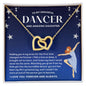 To My Graceful Dancer Daughter - Shine Bright - Dark Blue - Interlocking Hearts Necklace