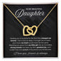 To My Beautiful Daughter - Greatest Joy - Interlocking Hearts Necklace