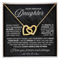 To My Precious Daughter - All My Days - Black - Interlocking Hearts Necklace