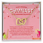 To My Amazing Gymnast Daughter - Lucky Stars - Pink & Red - Interlocking Hearts Necklace