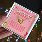 To My Amazing Gymnast Daughter - Lucky Stars - Pink & Red - Interlocking Hearts Necklace
