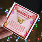 To My Amazing Gymnast Daughter - Bright Joy - Pretty Pink - Interlocking Hearts Necklace