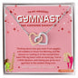 To My Amazing Gymnast Daughter - Lucky Stars - Pink & Red - Interlocking Hearts Necklace