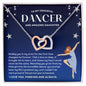 To My Graceful Dancer Daughter - Shine Bright - Dark Blue - Interlocking Hearts Necklace