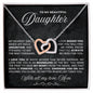 To My Beautiful Daughter - Boundless Love - Interlocking Hearts Necklace