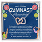 To My Amazing Gymnast Daughter - Bright Joy - Blue w/ Custom Name - Interlocking Hearts Necklace