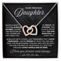 To My Precious Daughter - All My Days - Black - Interlocking Hearts Necklace