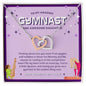 To My Amazing Gymnast Daughter - Lucky Stars - Purple - Interlocking Hearts Necklace