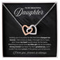 To My Beautiful Daughter - Greatest Joy - Interlocking Hearts Necklace