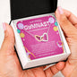 To My Amazing Gymnast Daughter - Bright Joy - Hot Pink - Interlocking Hearts Necklace