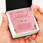To My Amazing Gymnast Daughter - Lucky Stars - Pink & Red - Interlocking Hearts Necklace