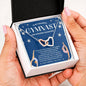 To My Graceful Gymnast Daughter - Shine Bright - Blue - Interlocking Hearts Necklace
