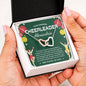To My Amazing Cheerleader Daughter - Bright Joy - Green w/ Custom Name - Interlocking Hearts Necklace