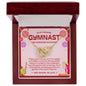 To My Amazing Gymnast Daughter - Bright Joy - Pretty Pink - Interlocking Hearts Necklace
