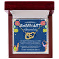 To My Amazing Gymnast Daughter - Bright Joy - Blue w/ Custom Name - Interlocking Hearts Necklace