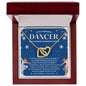 To My Graceful Dancer Granddaughter - Shine Bright - Blue - Interlocking Hearts Necklace