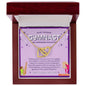 To My Amazing Gymnast Daughter - Lucky Stars - Purple - Interlocking Hearts Necklace