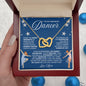 To My Graceful Dancer Daughter - Blue Starry Night - Interlocking Hearts Necklace
