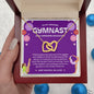 To My Amazing Gymnast Daughter - Bright Joy - True Purple - Interlocking Hearts Necklace
