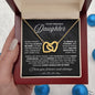 To My Precious Daughter - All My Days - Black - Interlocking Hearts Necklace