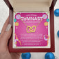 To My Amazing Gymnast Daughter - Bright Joy - Hot Pink - Interlocking Hearts Necklace