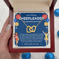 To My Amazing Cheerleader Daughter - Bright Joy - Blue - Interlocking Hearts Necklace