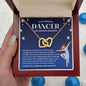 To My Graceful Dancer Daughter - Shine Bright - Dark Blue - Interlocking Hearts Necklace