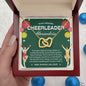 To My Amazing Cheerleader Daughter - Bright Joy - Green w/ Custom Name - Interlocking Hearts Necklace