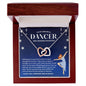 To My Graceful Dancer Daughter - Shine Bright - Dark Blue - Interlocking Hearts Necklace