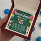 To My Amazing Cheerleader Daughter - Bright Joy - Green w/ Custom Name - Interlocking Hearts Necklace