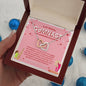 To My Amazing Gymnast Daughter - Lucky Stars - Pink & Red - Interlocking Hearts Necklace