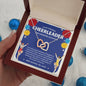 To My Amazing Cheerleader Daughter - Cheer Superstar - Blue - Interlocking Hearts Necklace