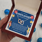 To My Amazing Cheerleader Daughter - Bright Joy - Blue - Interlocking Hearts Necklace