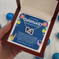 To My Amazing Gymnast Daughter - Bright Joy - Blue - Interlocking Hearts Necklace