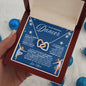 To My Graceful Dancer Daughter - Blue Starry Night - Interlocking Hearts Necklace