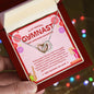 To My Amazing Gymnast Daughter - Bright Joy - Pretty Pink - Interlocking Hearts Necklace