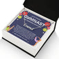 To My Amazing Gymnast Daughter - Bright Joy - Navy - Custom Name Necklace